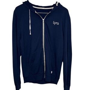 Marine Layer Navy Full Zip Embroidered Hoodie Men Size M